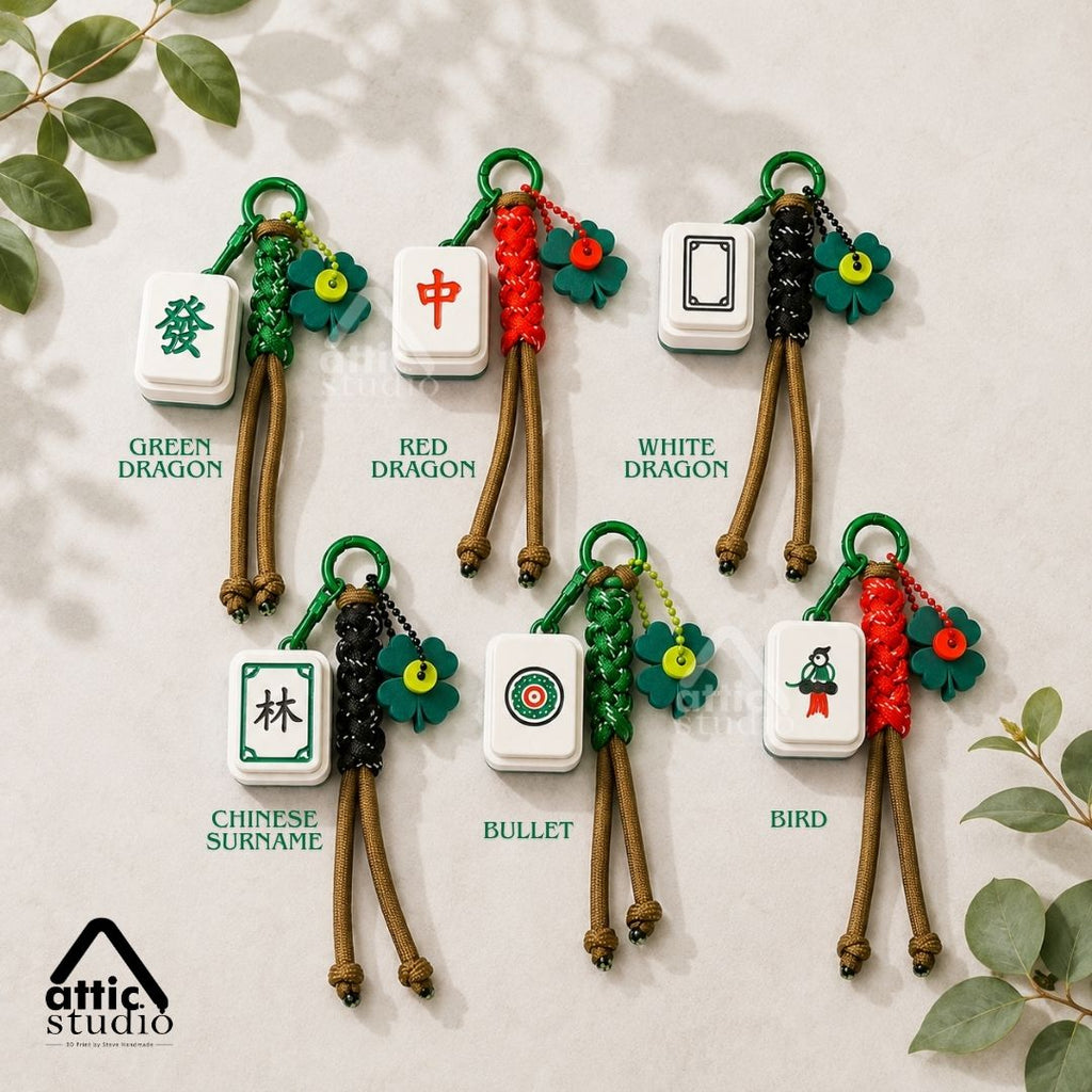 Mahjong Clicker Custom Mahjong Tile Keychain Fidget Clicker 3D Print Gantungan Kunci Mahjong