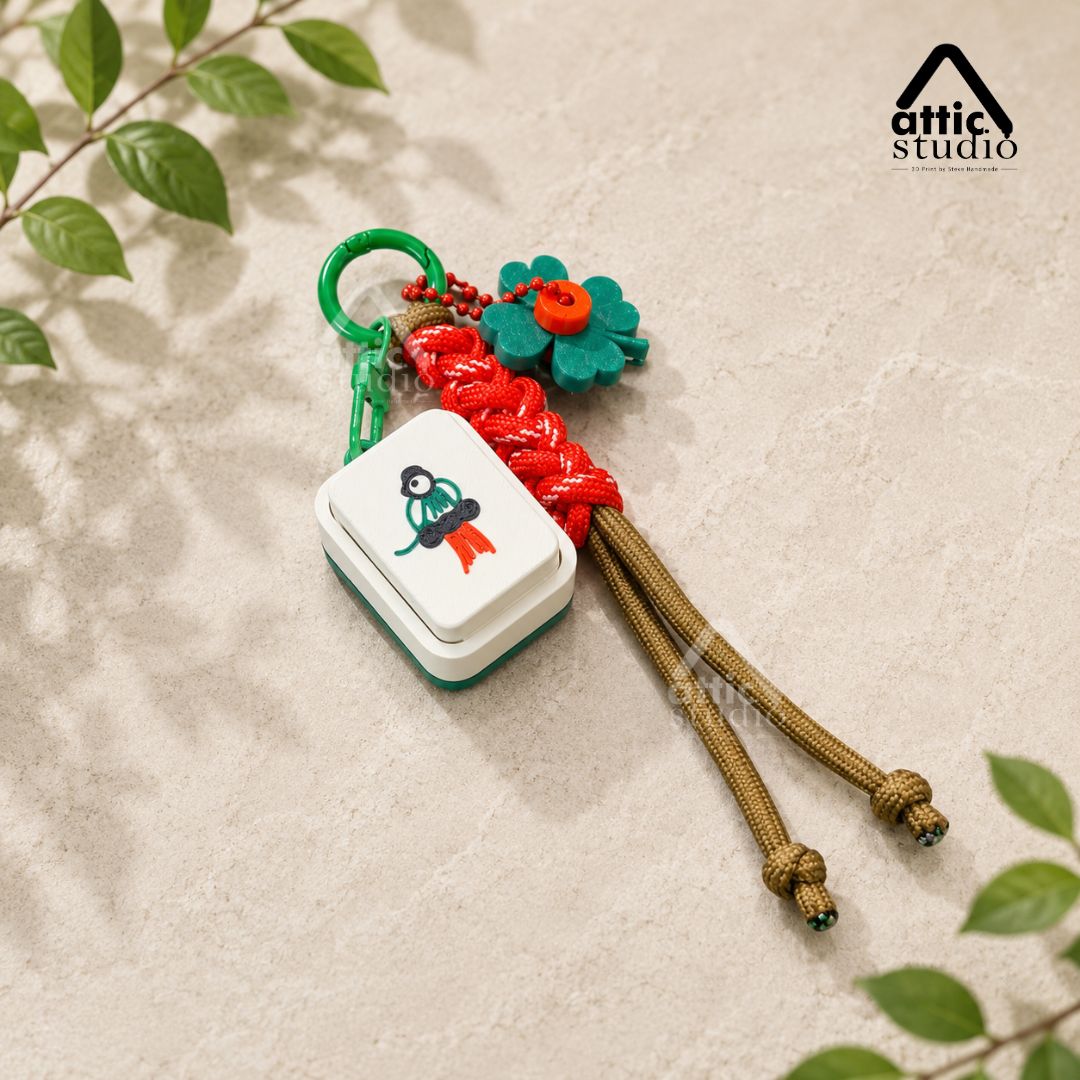 Mahjong Clicker Custom Mahjong Tile Keychain Fidget Clicker 3D Print Gantungan Kunci Mahjong