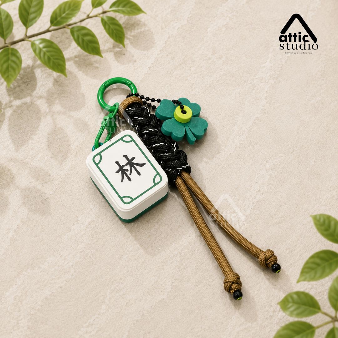 Mahjong Clicker Custom Mahjong Tile Keychain Fidget Clicker 3D Print Gantungan Kunci Mahjong